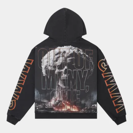 godspeed code red hoodie black wash back view