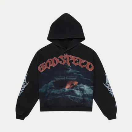 godspeed seasick hoodie black front view