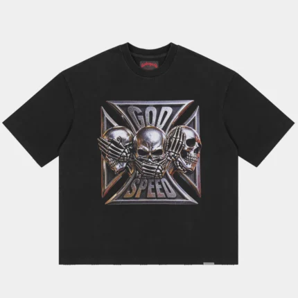 godspeed omerta t shirt black front view