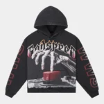 godspeed code red hoodie black wash front view