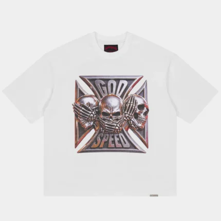 godspeed omerta t shirt white front view