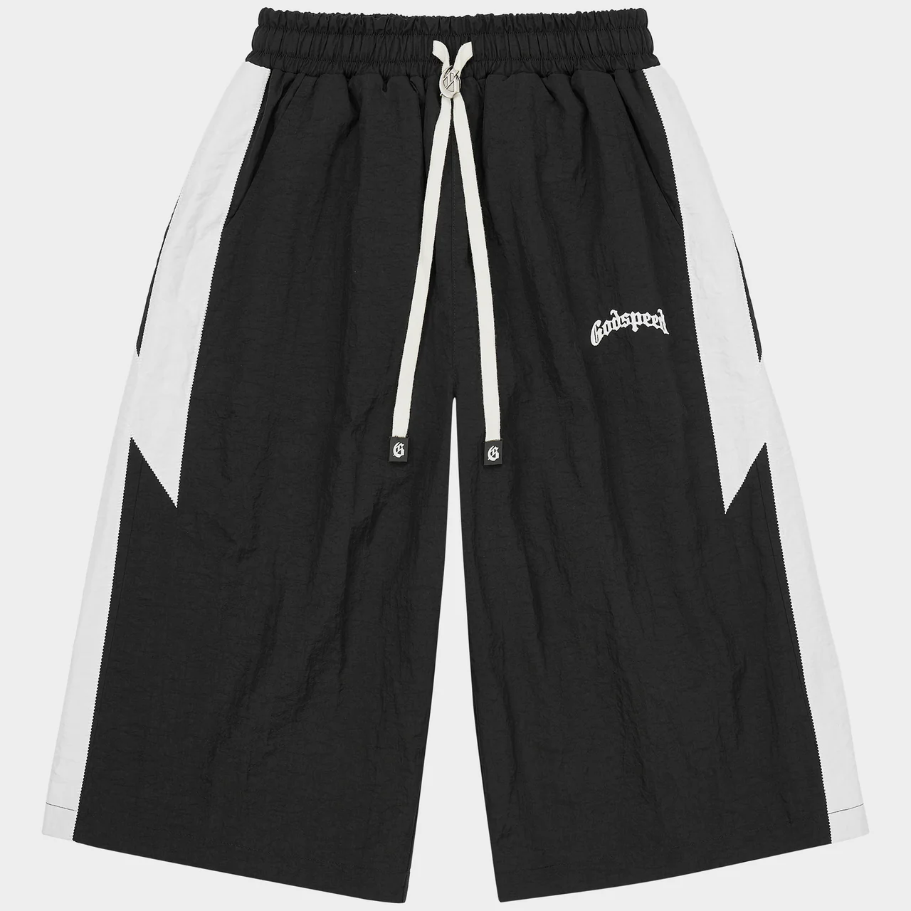 godspeed anvil 3qtr shorts black front view godspeed anvil 3qtr shorts black front view