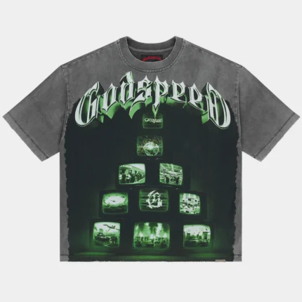 godspeed overstimulation t shirt grey front view