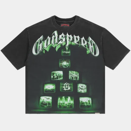 godspeed overstimulation t shirt black front view