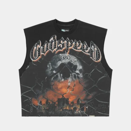 godspeed fences sleeveless t-shirt black front view