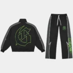 odspeed gt tracksuit black volt front view