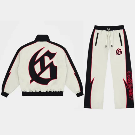 godspeed gt tracksuit white red front view