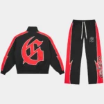 godspeed gt tracksuit black red front view