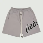 Front: godspeed og logo nylon shorts grey front view