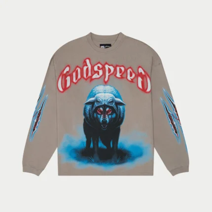 godspeed w.i.s.c ii ls t shirt slate grey front view