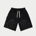 godspeed carpenter distressed shorts black front view