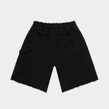godspeed carpenter distressed shorts black side view