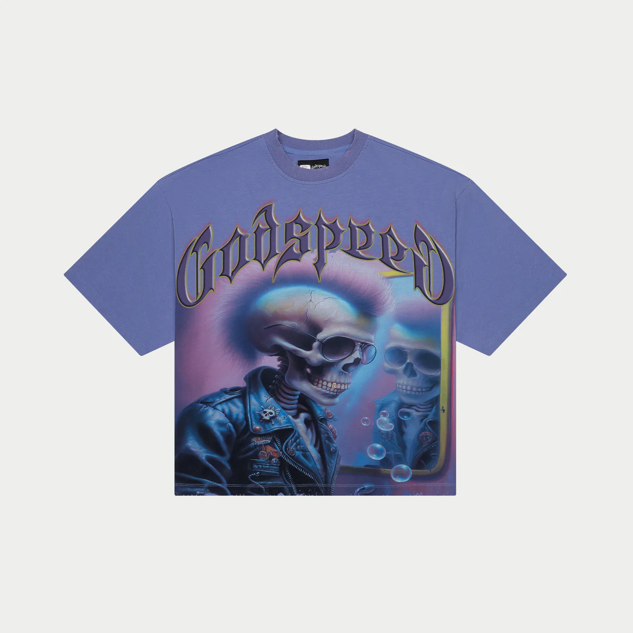godspeed man in the mirror tee sapphire front view godspeed man in the mirror tee sapphire front view