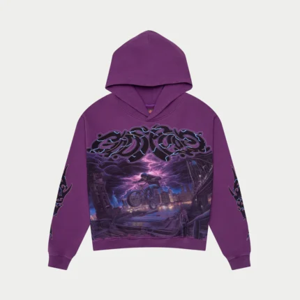 godspeed b.m.x. hoodie purple front view
