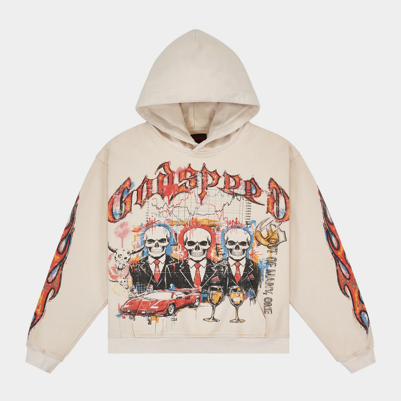 godspeed a.t.h hoodie bone front view godspeed a.t.h hoodie bone front view
