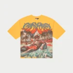 godspeed pool party tee yellow wash front view