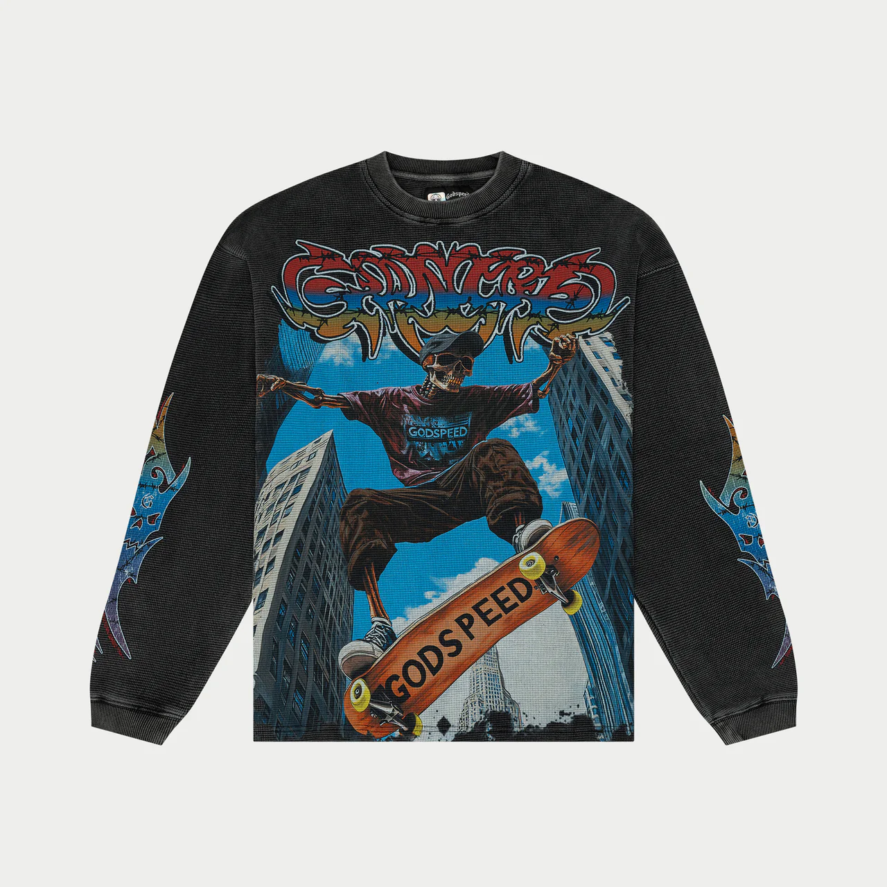 godspeed ollie ls thermal grey wash front view godspeed ollie ls thermal grey wash front view