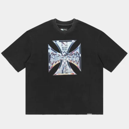 godspeed chrome motto tee black wash front view