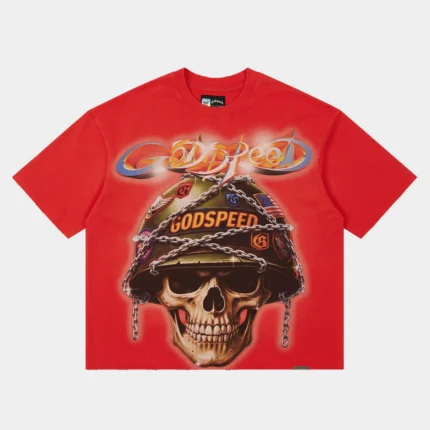 godspeed badges of honor tee cherry front view
