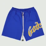 odspeed og logo nylon shorts blue yellow front view