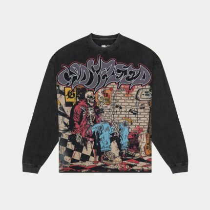 godspeed stoner ls tee grey wash front view