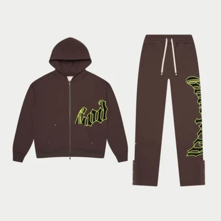 godspeed og logo sweatsuit grey lime front view