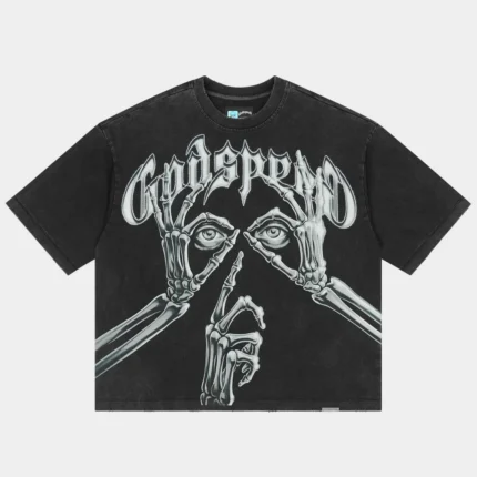godspeed silencio t shirt black wash front view