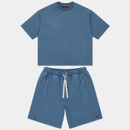 godspeed vital short set slate blue front view